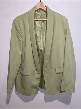 Light Olive Open Front Blazer XXL